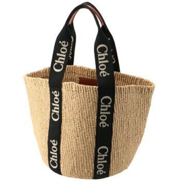Chloe Woody Logo Basket Tote Bag Rion - Picture 2 of 7